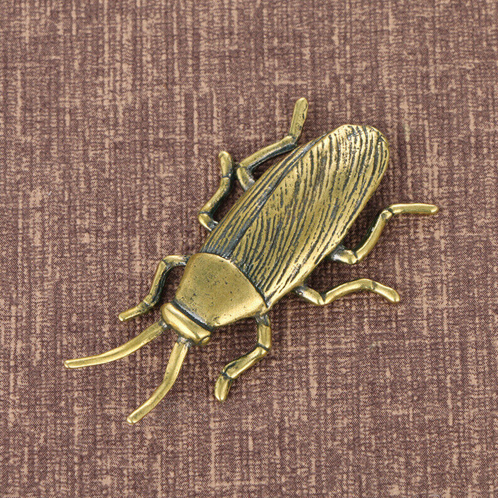 Brass Cockroach Figurine Statue Insect Animal Figurines Toy Desktop Decoration#