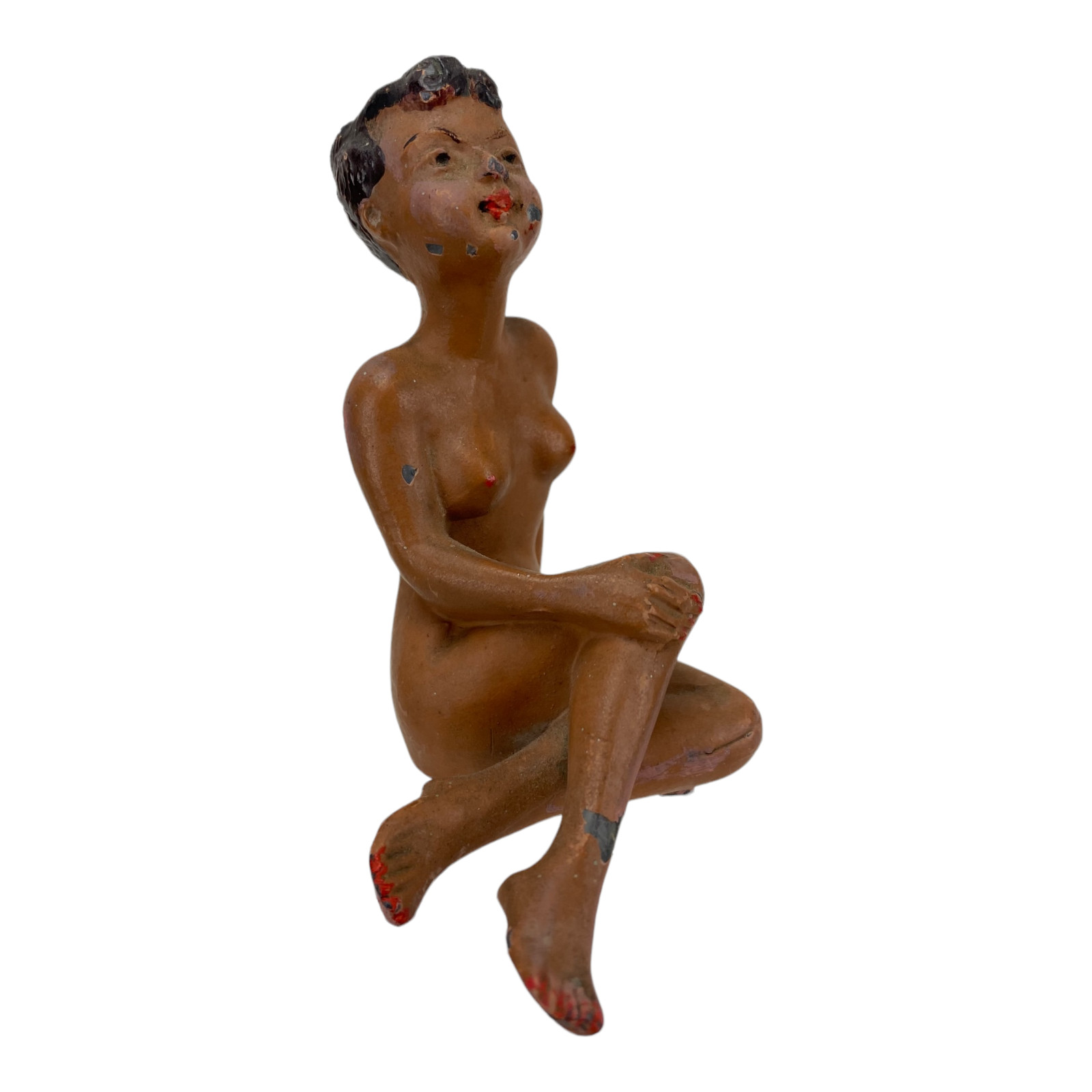 VINTAGE METAL PINUP FIGURINE RISQUE