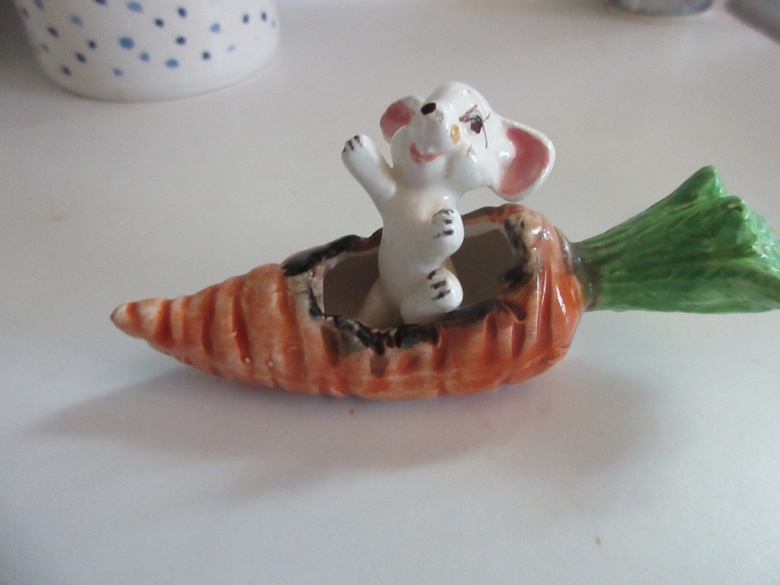 Mouse In A Carrot Made In Japan 2.25″ Ceramic Figurine