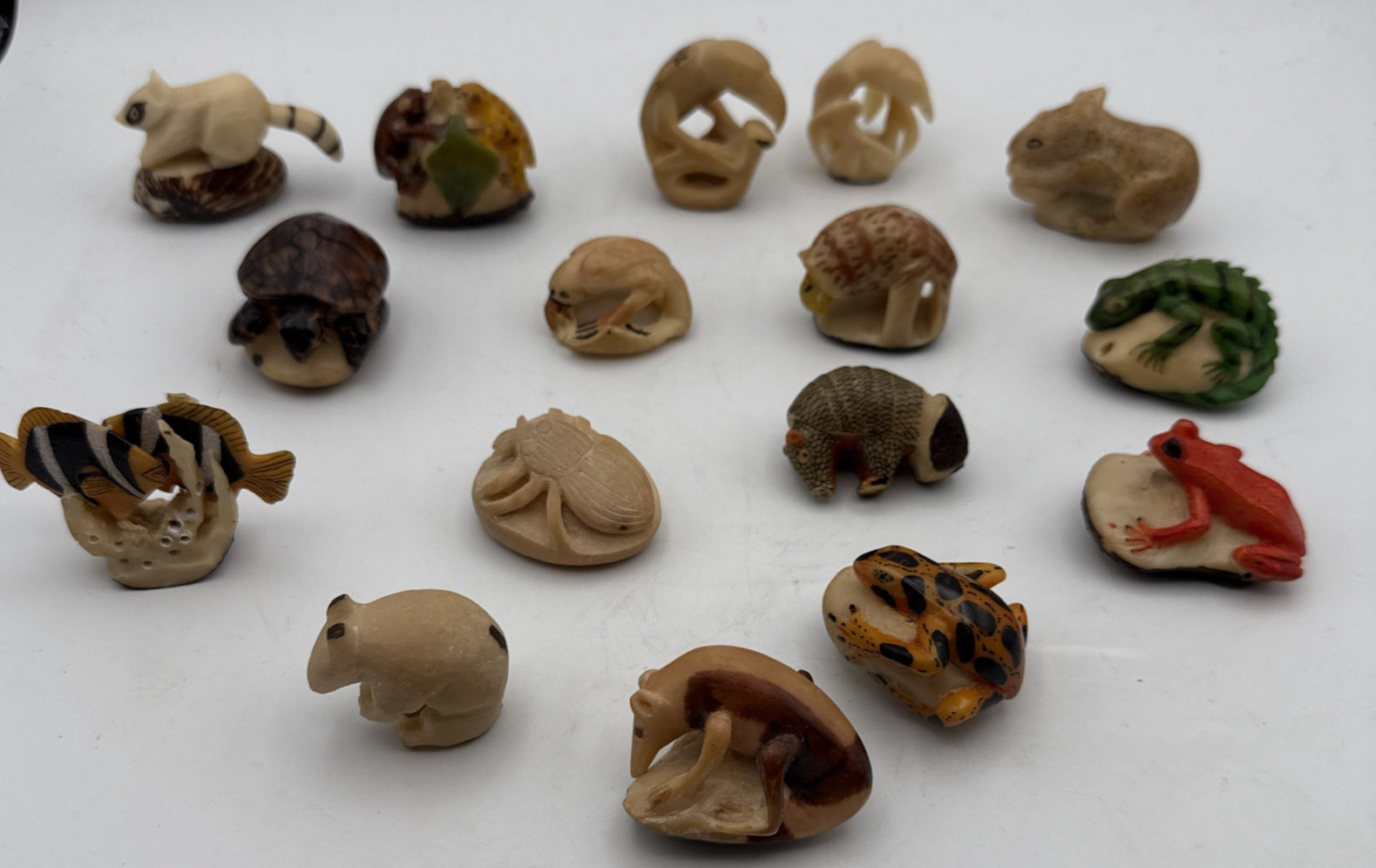 Hand Carved Animals Decor Amazing Artistry Mixed Lot (16 Total)