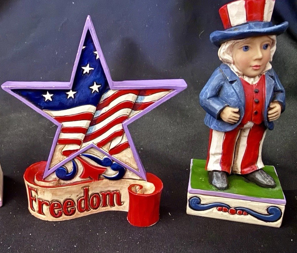 Jim Shore Young Uncle Sam, Freedom Star In Original Styrofoam