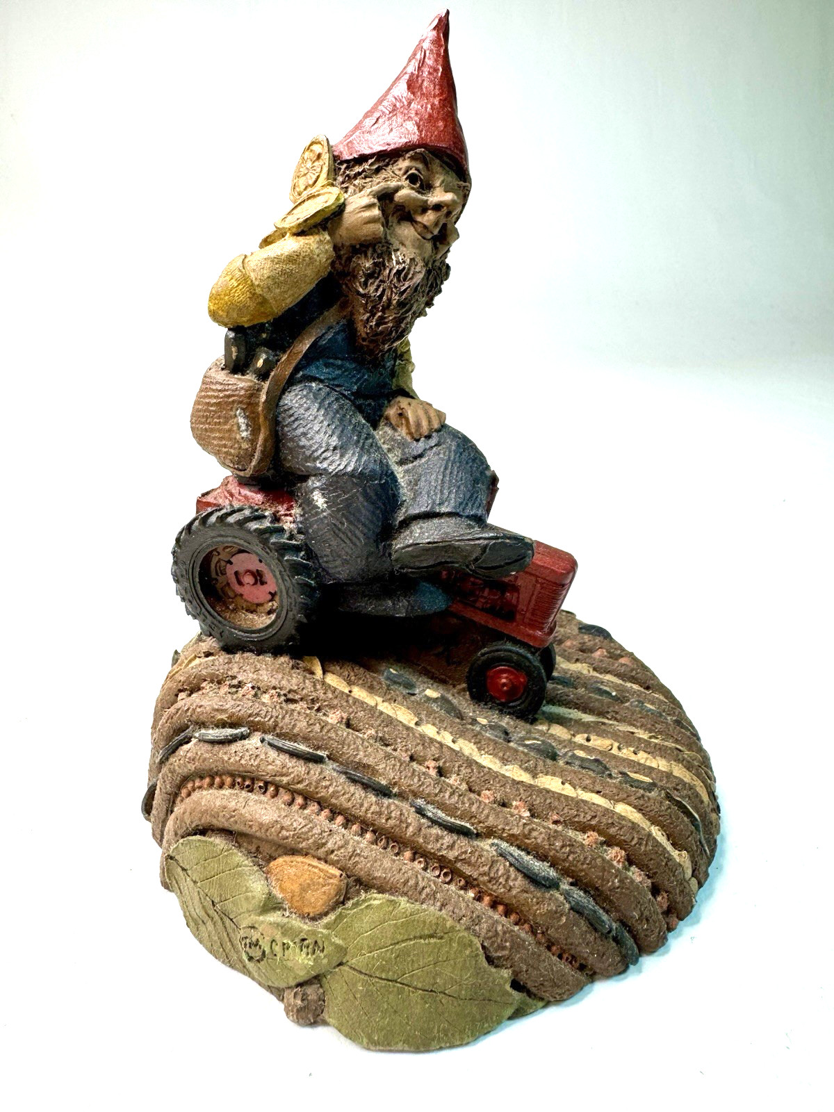1987 Vintage Old MacDonald Tom Clark Retired Gnomes Figurine Farm Tractor Cairn