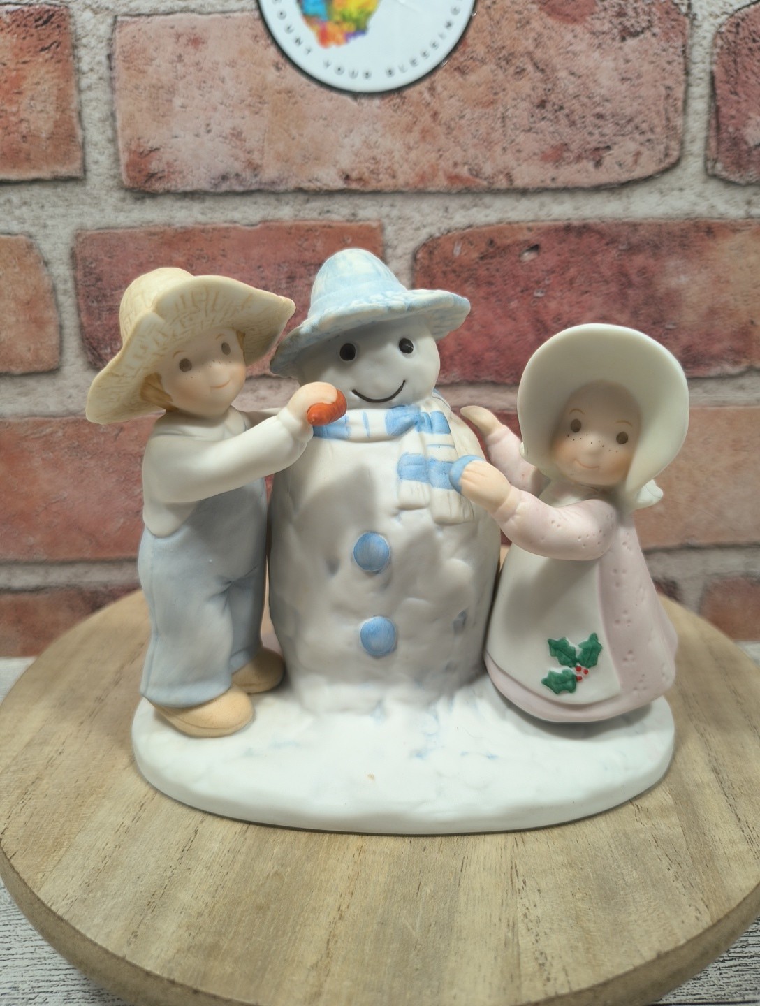 1991 Homco Circle of Friends Masterpiece Snow Play Vintage Porcelain Figurine