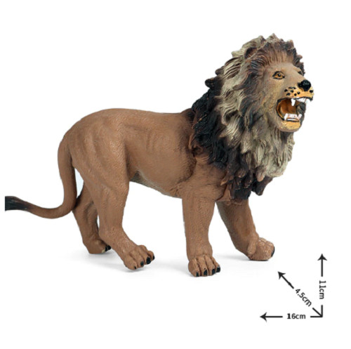 6.3nch/16cm Brown Lion PVC Toy Wild Animal Figure Doll Kids Gift