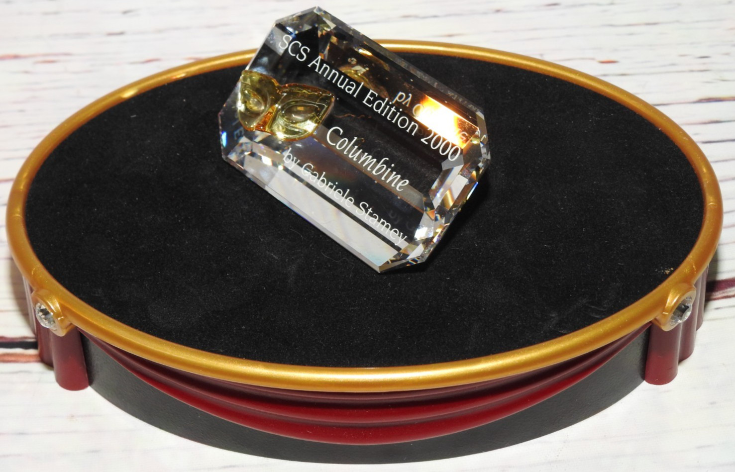 Swarovski Crystal 2000 Columbine Plague By Gabrielle in Stamey Box