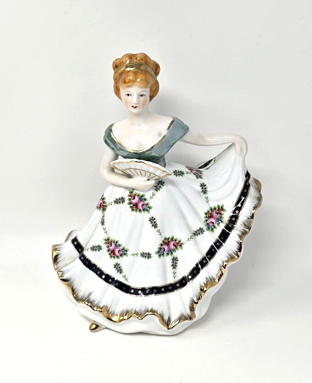 Vintage Victorian CRACKER BARREL Ceramic Porcelain Lady Figurine BEAUTIFUL