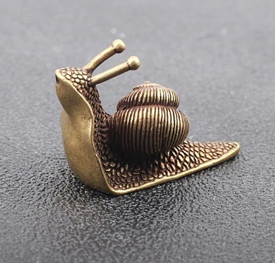 Brass Snail Animal Statue Small Sculpture Tabletop Figurine Home Decor Gifts