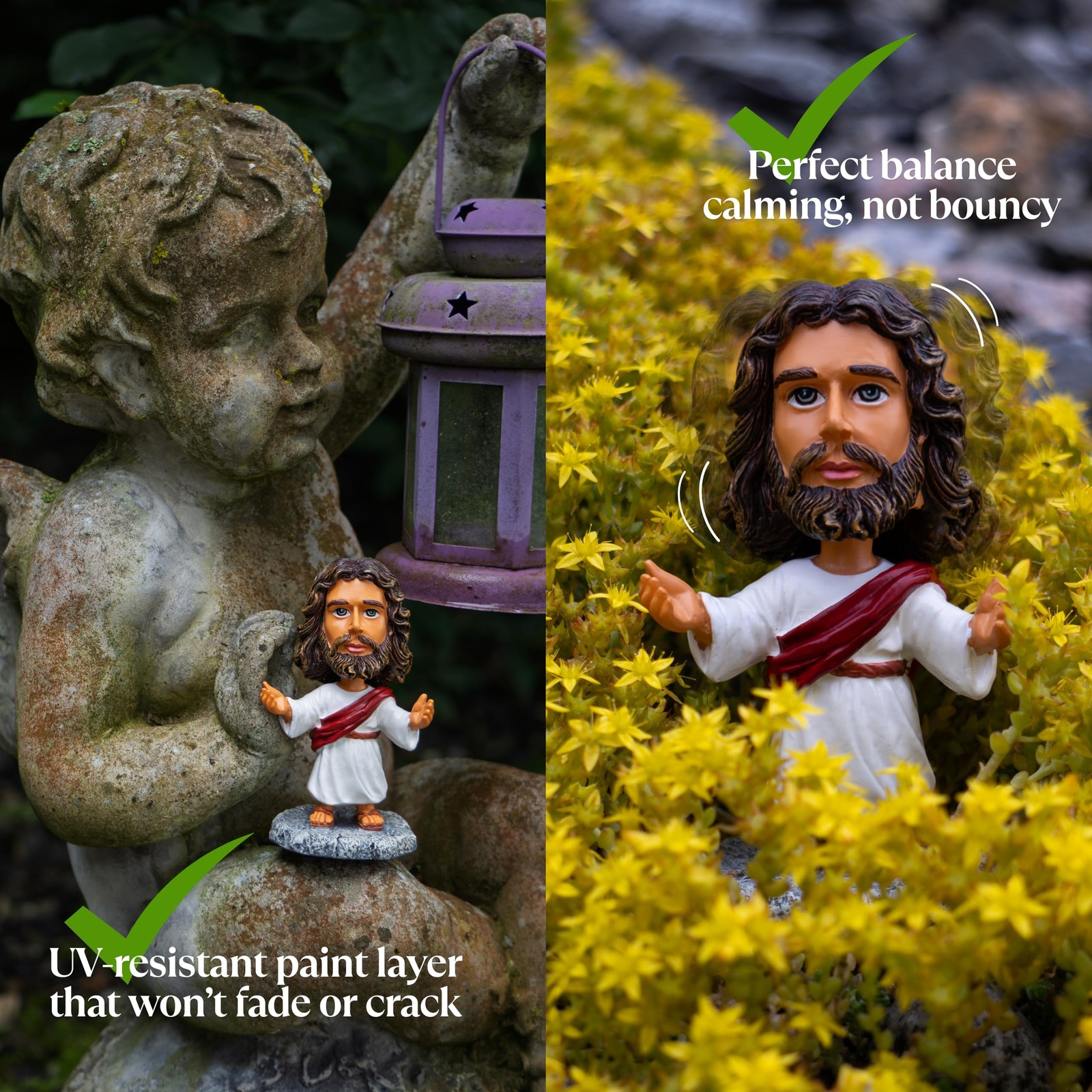 Jesus Bobblehead – 4.29” Mini Dashboard Jesus for Car, Durable Resin Figurine…