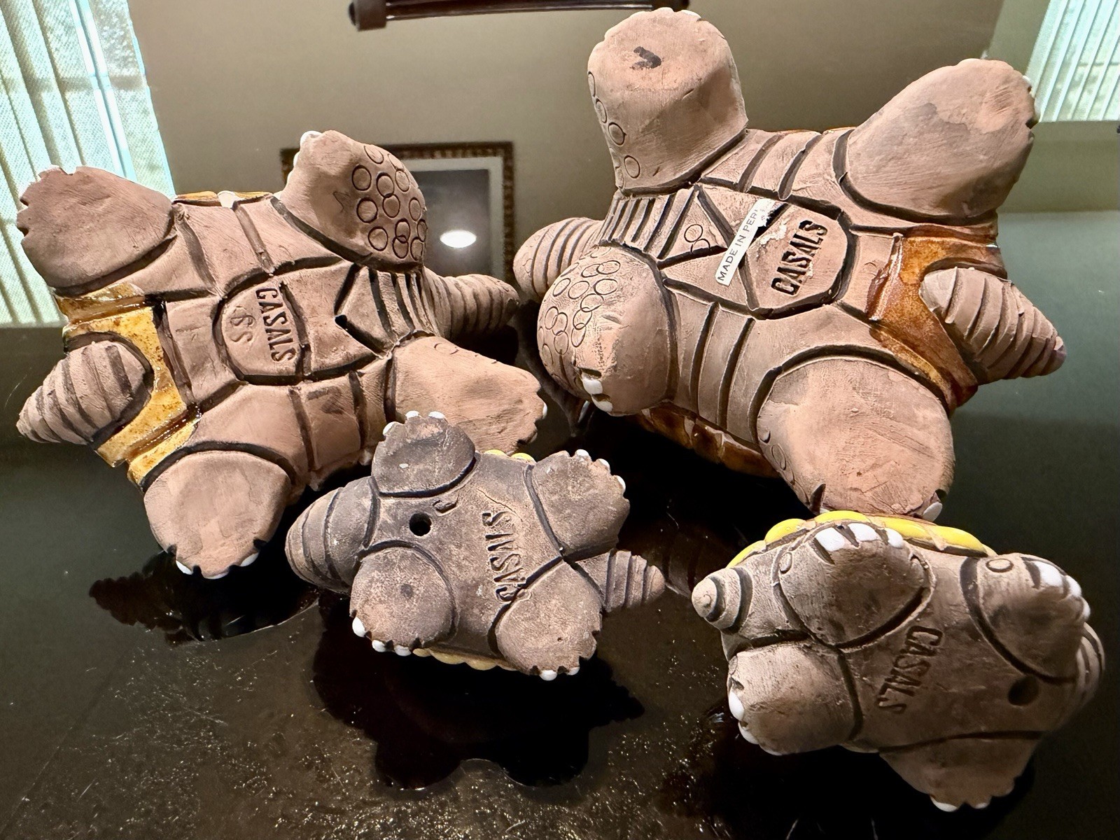 Casals Of Peru Turtle Tortoise Family Rare Ceramic Enameled Beauties VHTF A++
