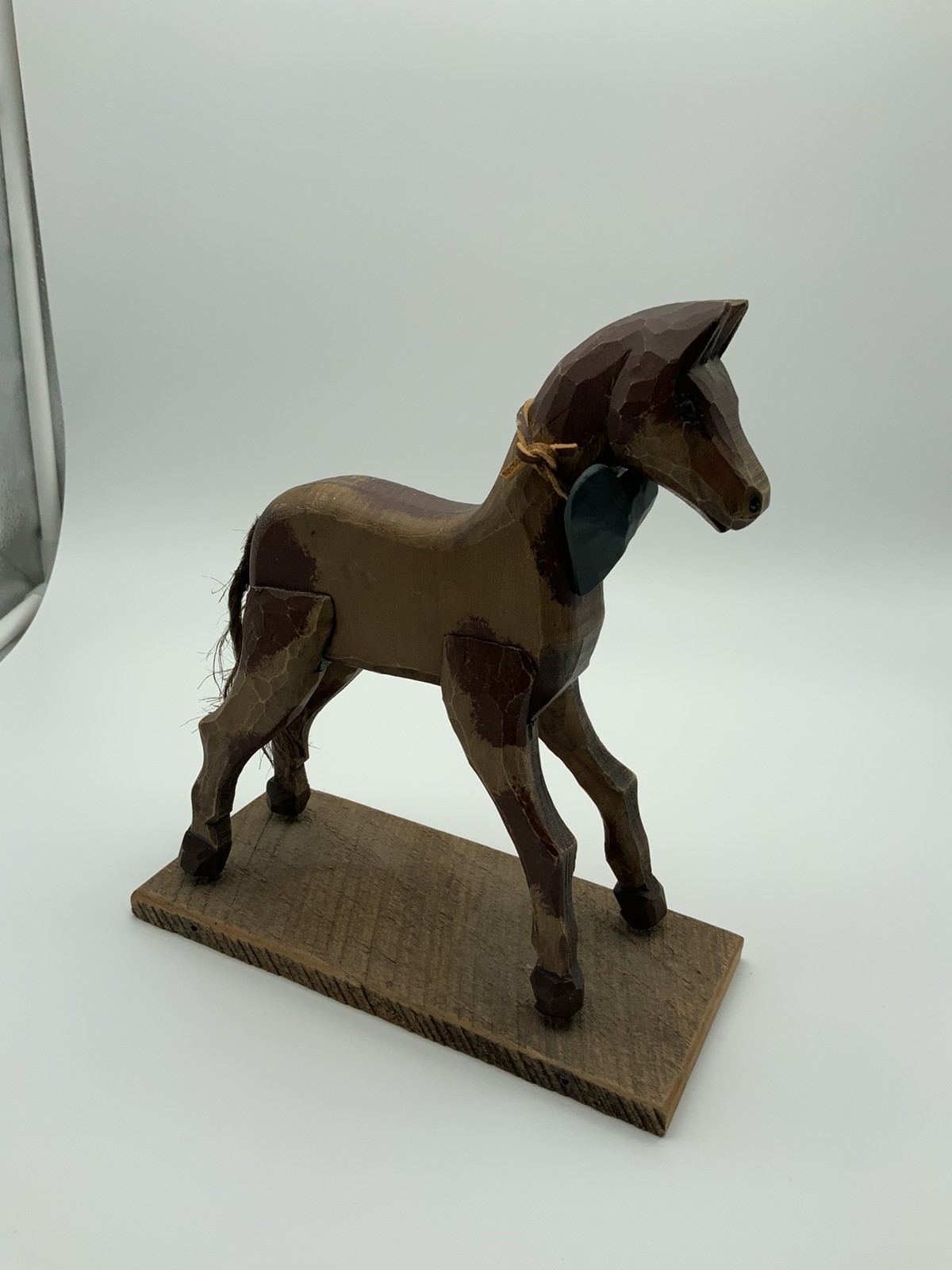 Vintage Wood Carved Horse 10 Inches Tall
