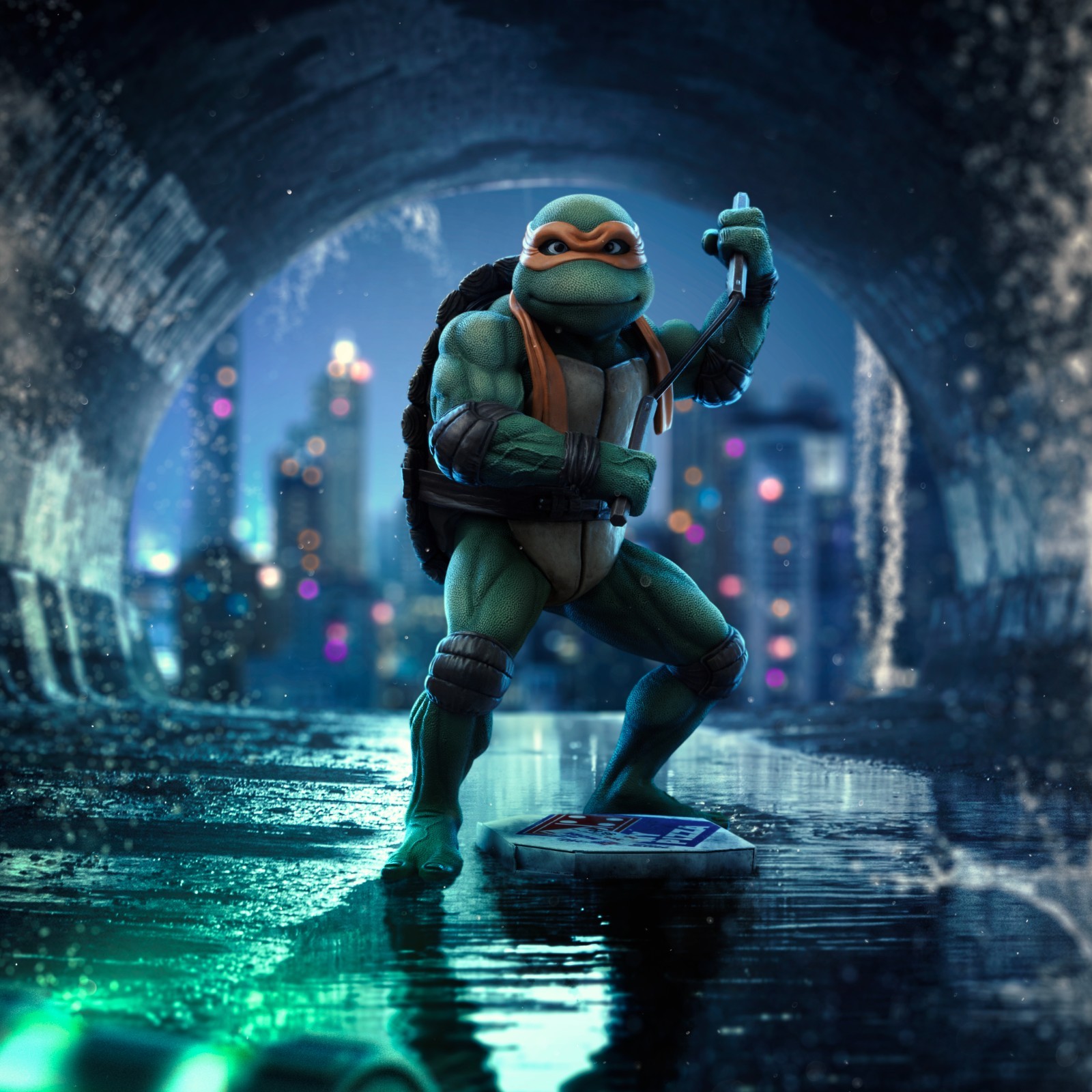 TMNT Movie Michelangelo 1/10 Statue by Iron Studios