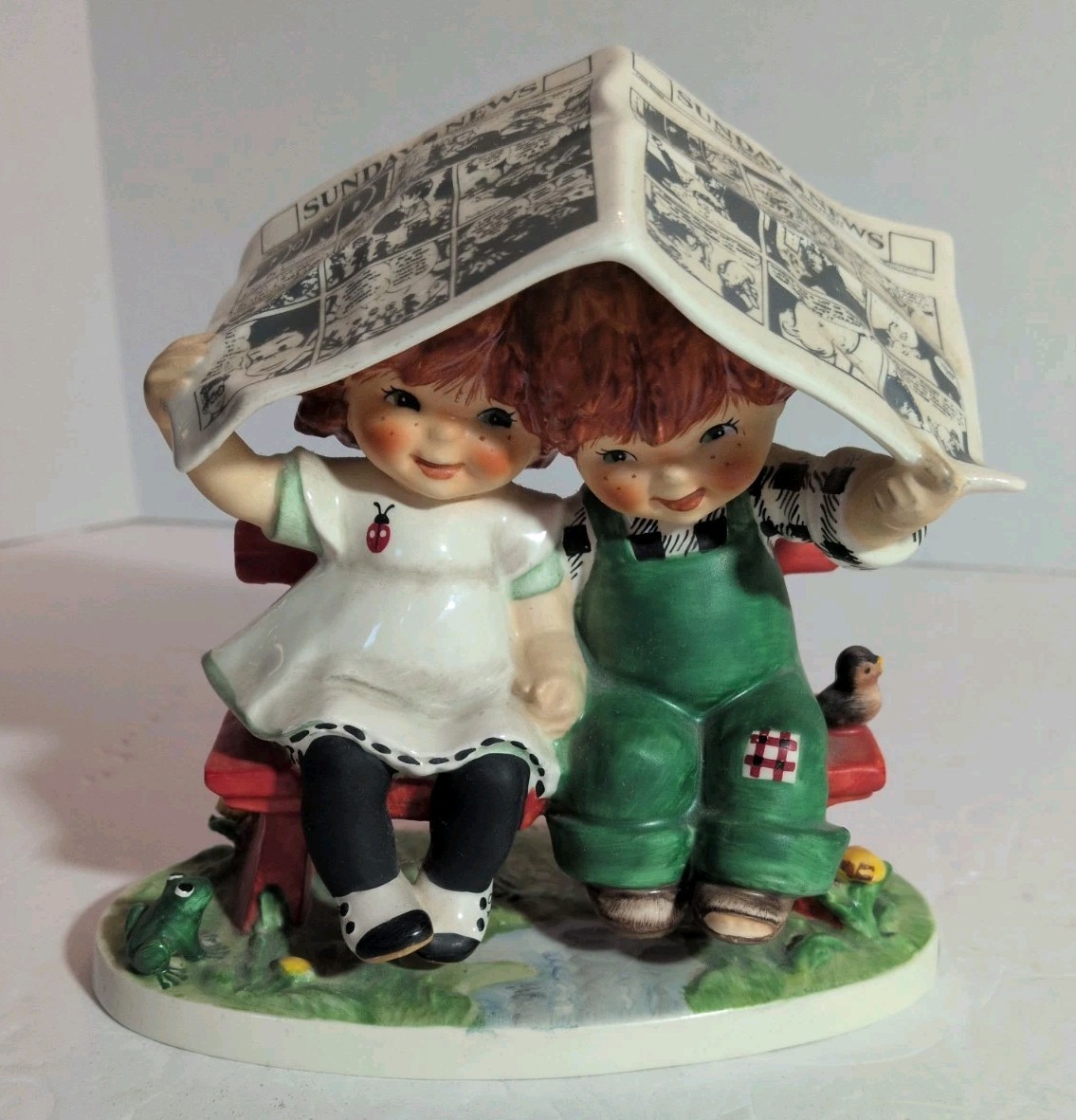 Vtg Goebel Hummel 1967 Redhead Collection # Byj 51, Let It Rain 6×6