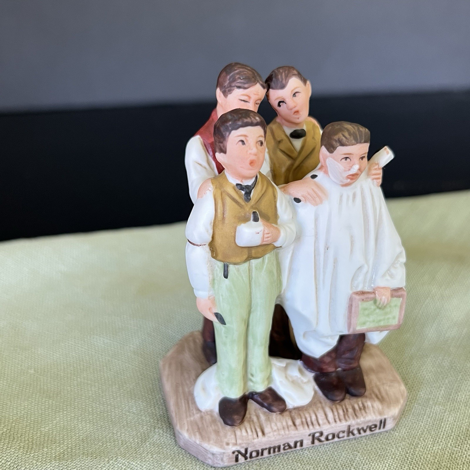 Norman Rockwell Sat Evening Post Barbershop Quartet Ceramic Figurine 1983 NR-223
