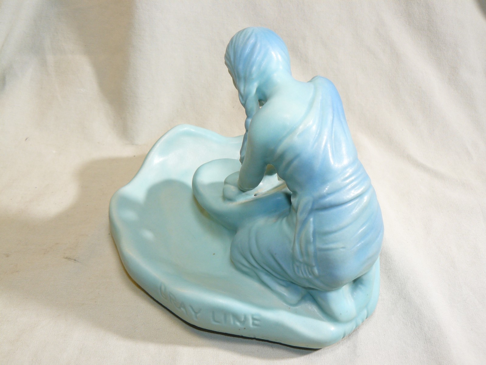 Vintage Van Briggle Art Pottery Corn Maiden Marked Gray Line 1955