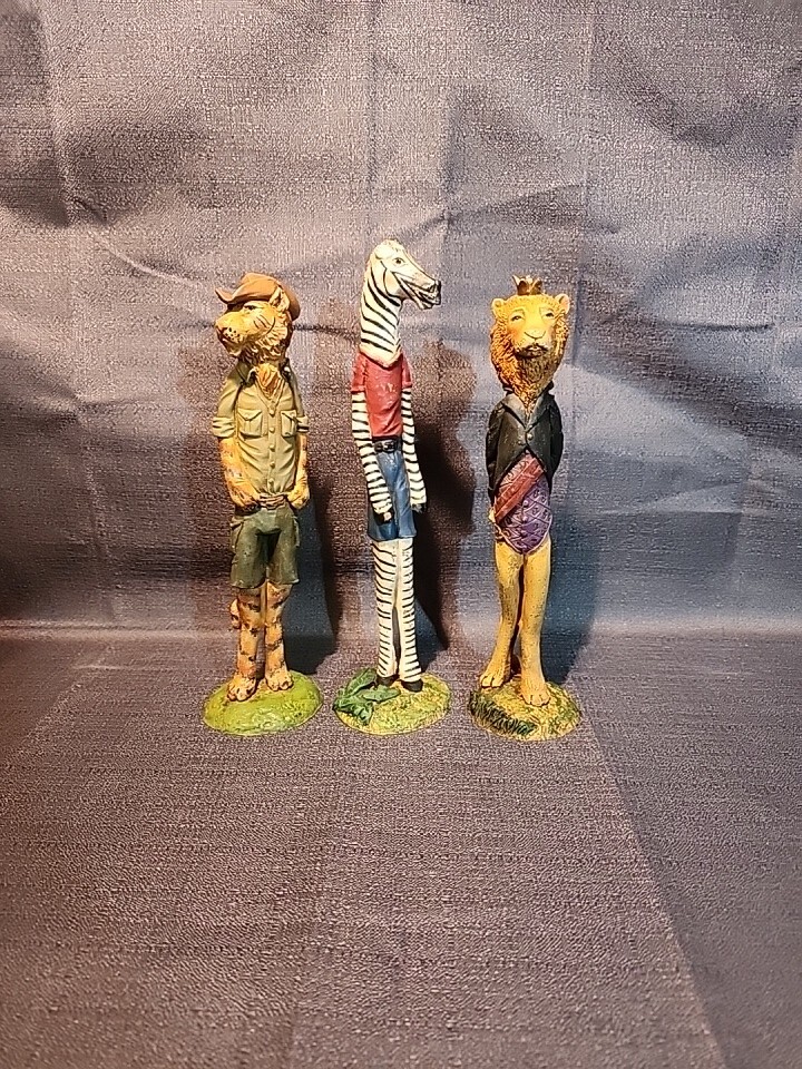 Jim Shore Safari Pencil Figures Lion Zebra Tiger