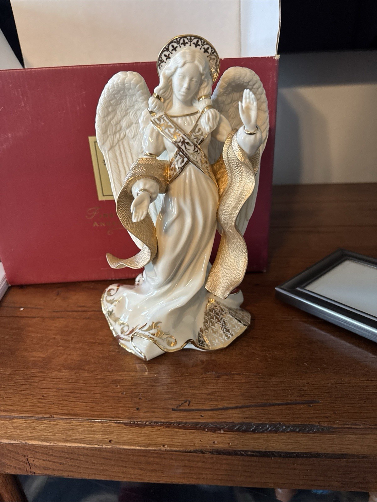 Lenox First Blessing Nativity Angel of Peace Porcelain Christmas Figurine 9” 24K