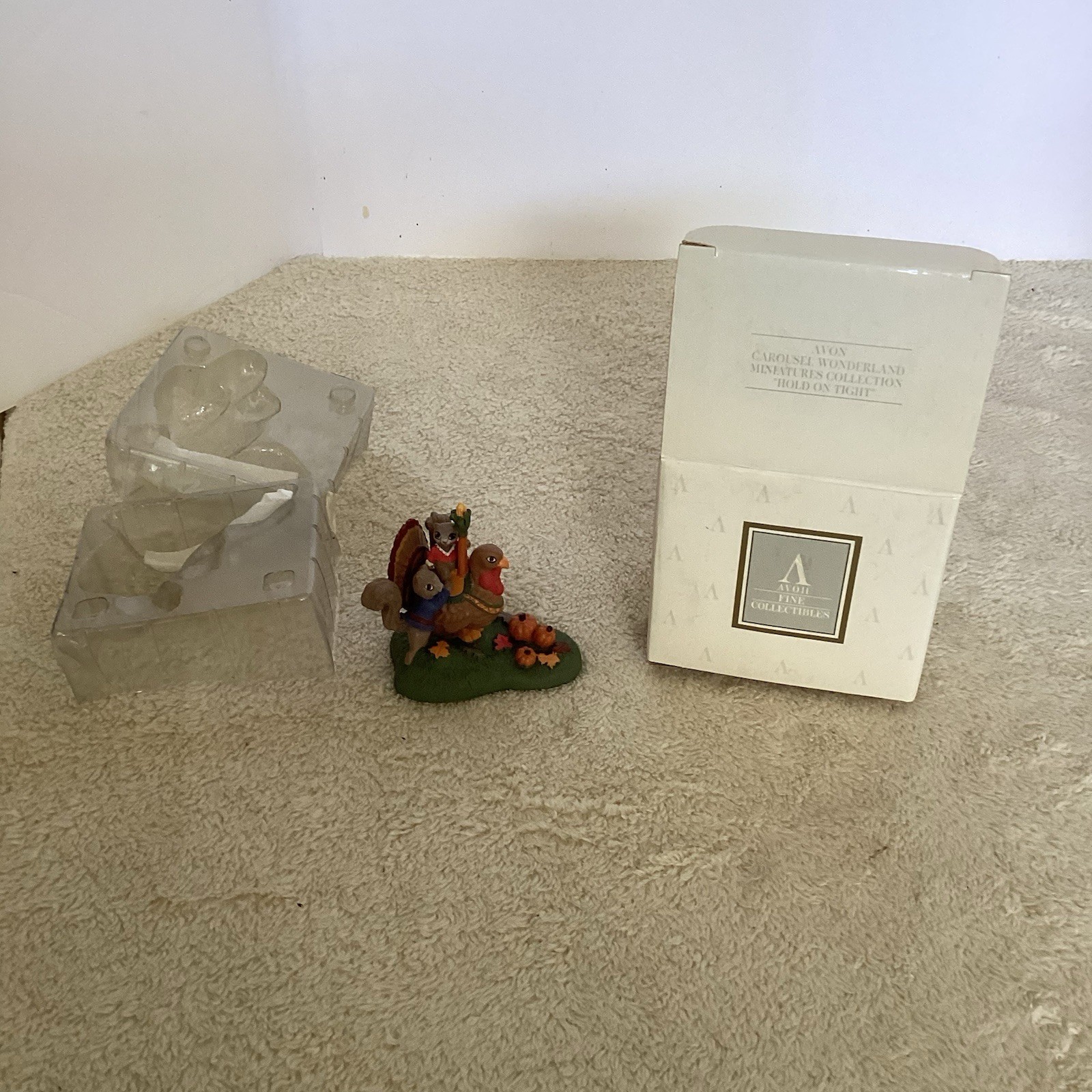 Vintage 1993 Avon Carousel Wonderland Miniatures Collection – “Hold on Tight”