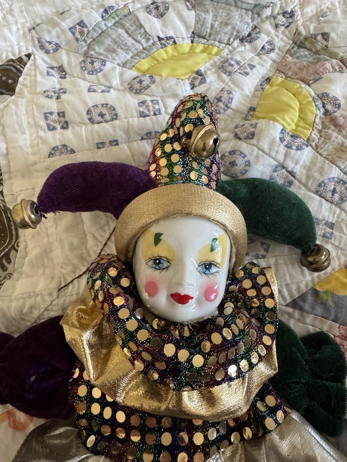 Vintage Jester Harlequin Mardi Gras Clowns Lot Of 2