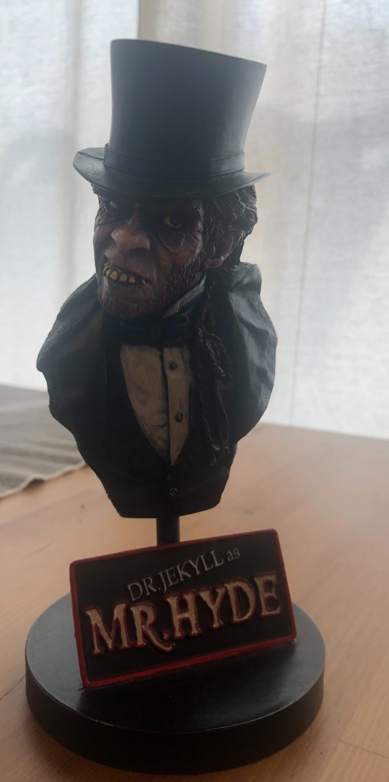 Geometric Design 1990s Dr. Jekyll as Mr. Hyde Painted Resin Bust