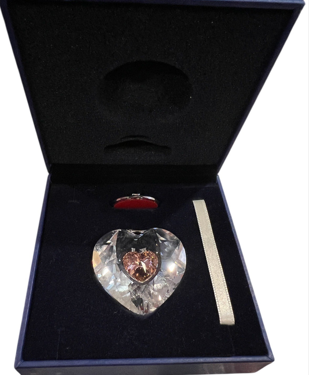 Swarovski HEART Ornament Pink Clear Crystal Heart