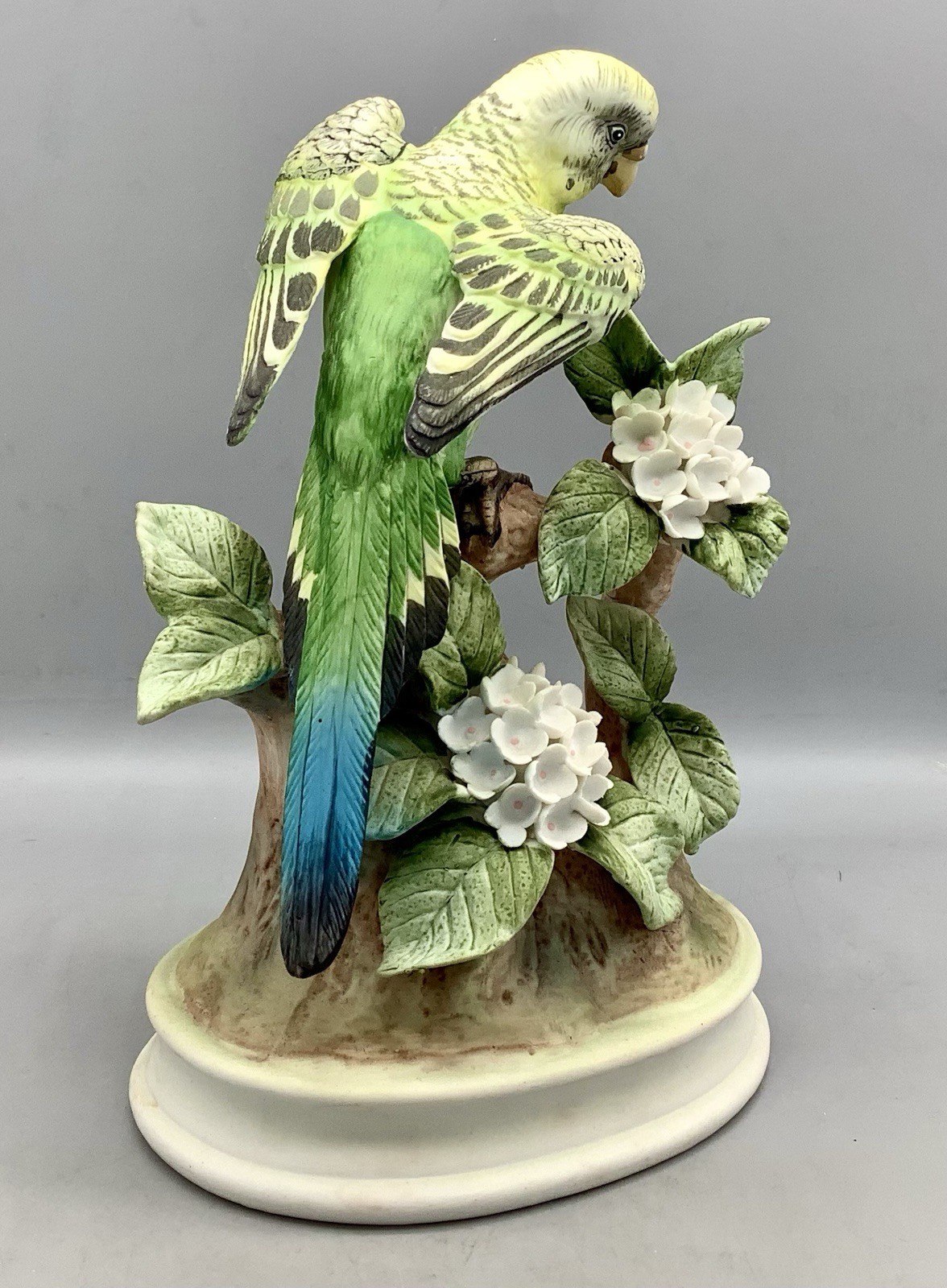 Vintage 1970-99 Andrea By Sadek Green Parakeet Hand-Painted Porcelain Figurine