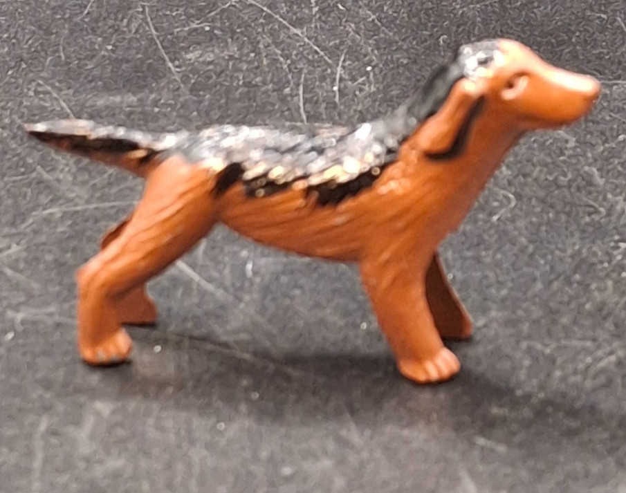 Vintage Occupied Japan Miniature Metal Dog Figurine 1 3/4″