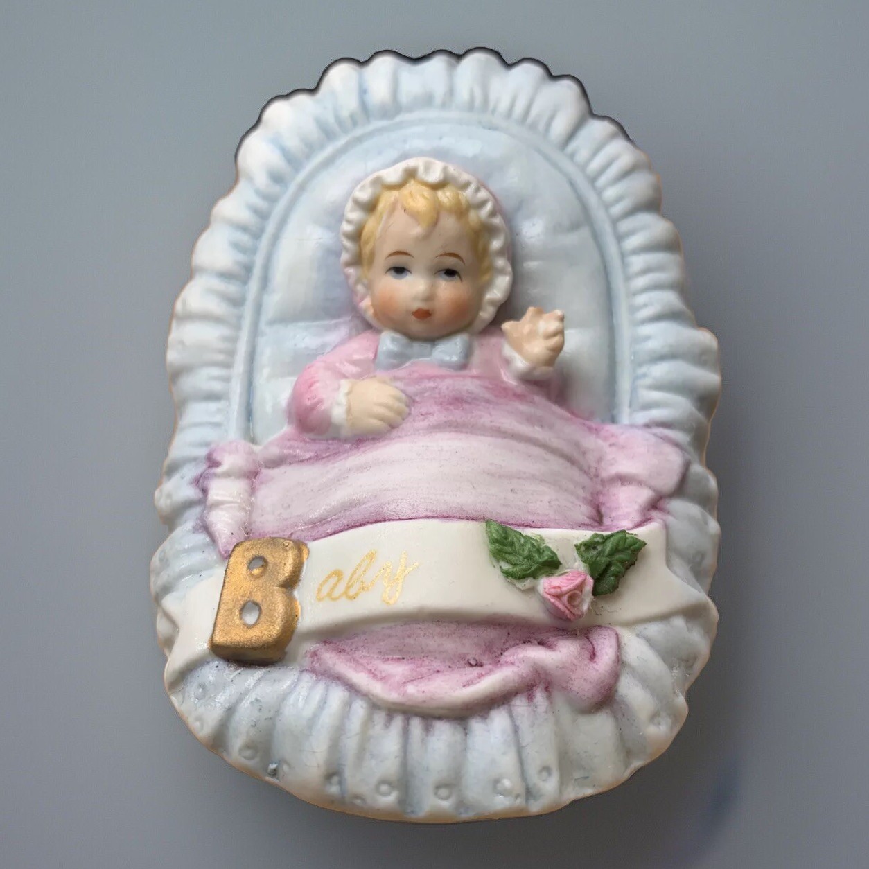 Enesco Growing Up Birthday Girls Figurine Baby Vintage 1983 Blonde Vintage