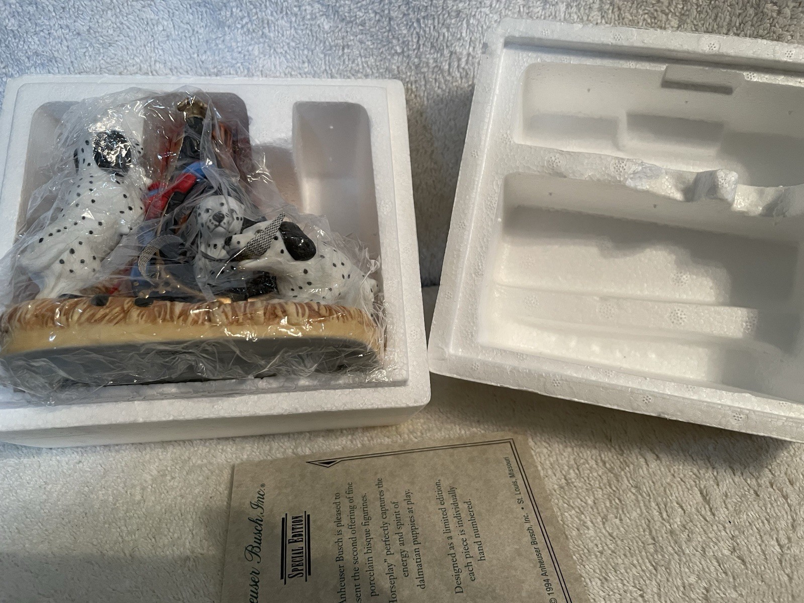 Anheuser Busch Special Edition “Horseplay” Figurine (Dalmatian Puppies At Play)