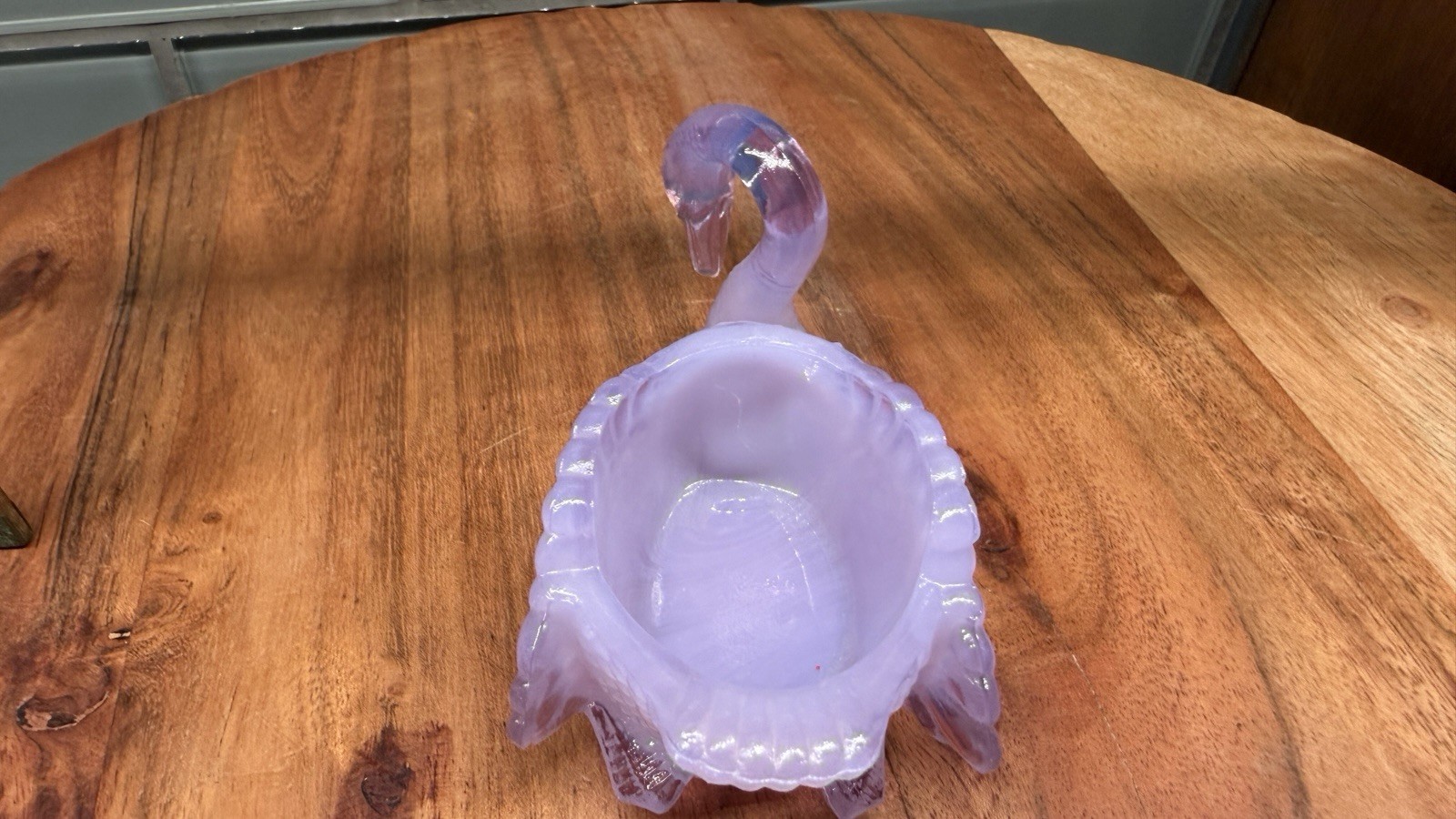 Vintage Boyd Glass Swan Open Salt Trinket Dish – Lavender Collectible Swan decor