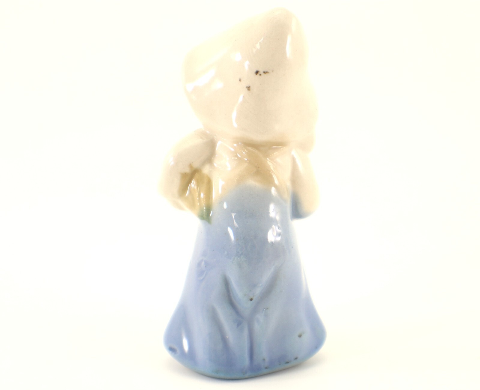 Child Holding Fish Figurine Hand Painted Porcelain 3.5in Vintage