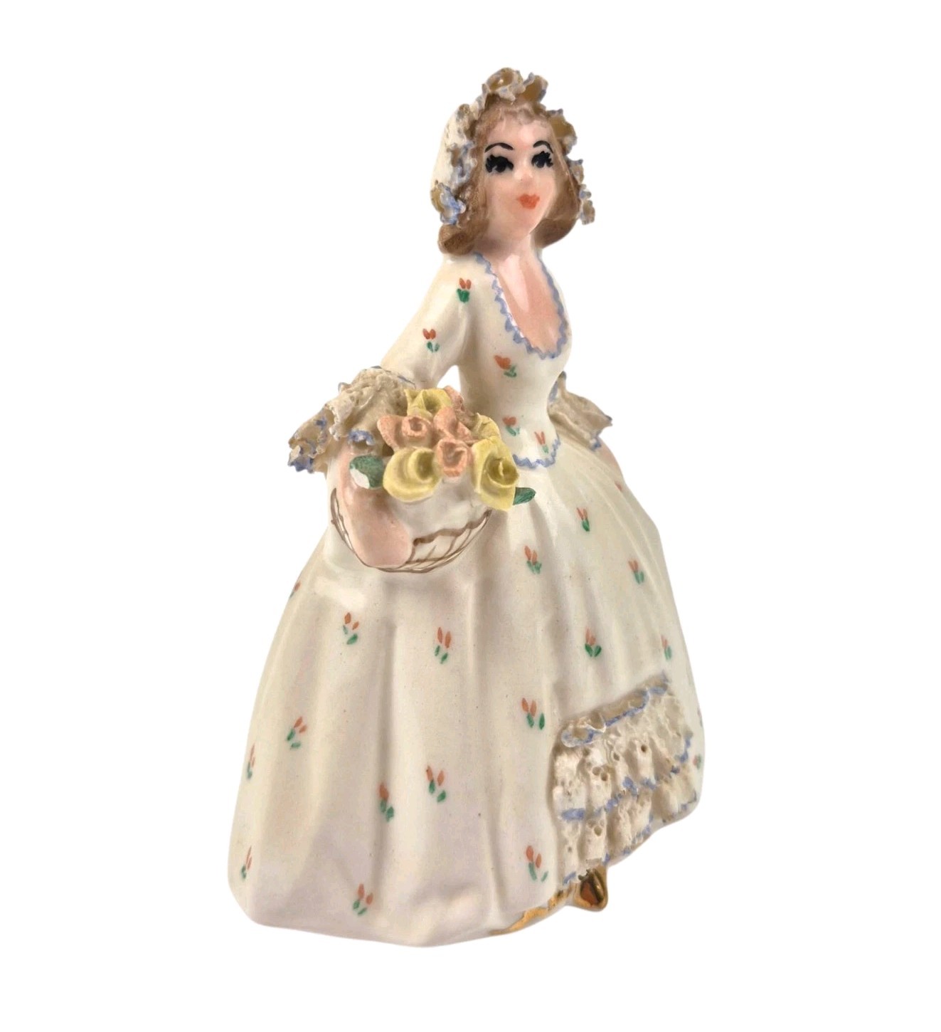 Vtg Bea & Bill Ceramics “Heirlooms of Tomorrow” White Lace Dress Lady Figurine
