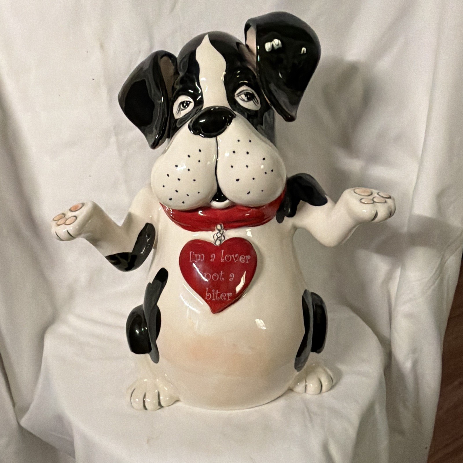 Blue Sky Heather Goldminc Clayworks Ceramic Dog Figurine 2021 Hand Painted