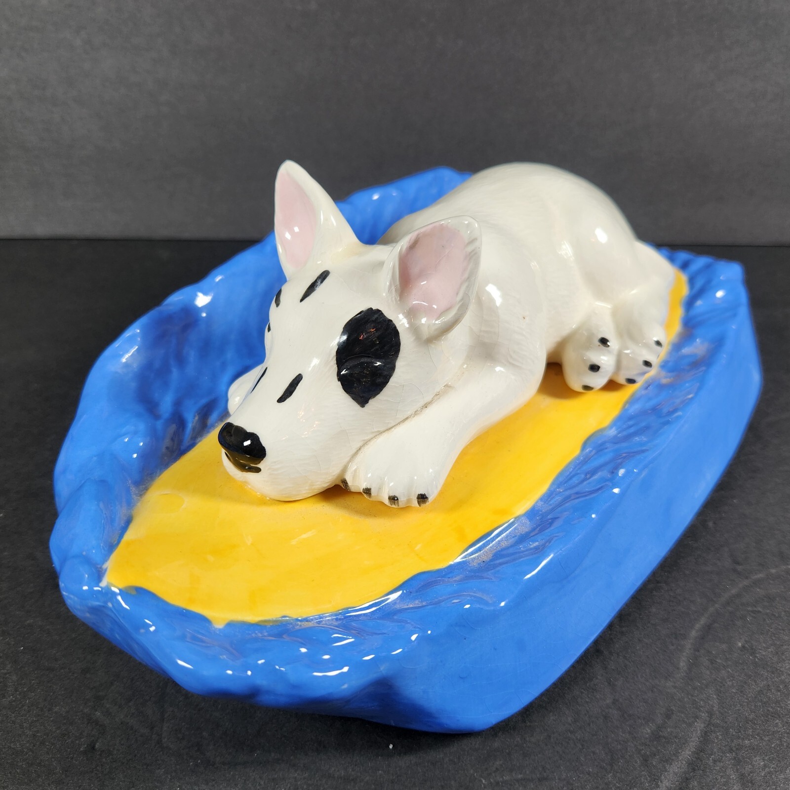 OOAK Spuds Mackenzie Figurine Bull Terrier Ceramic Mikes Mold Beer Budweiser ’88