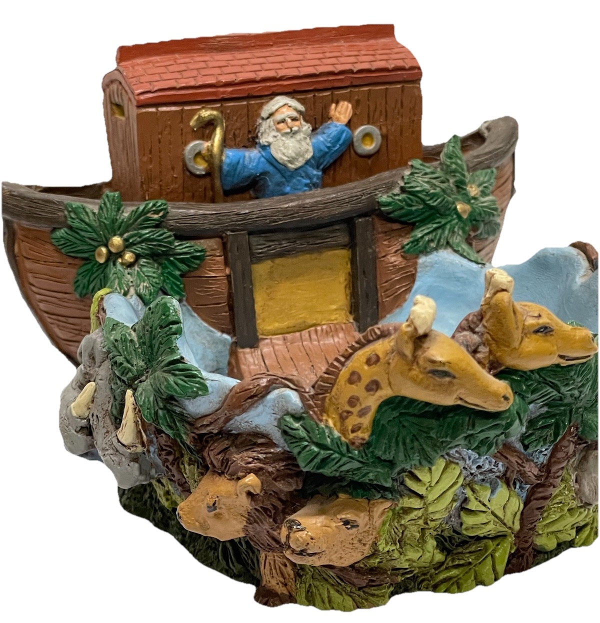 Vtg NOAH’S ARK Table Decoration Candy Dish Figure Christian Decor RARE Detailed