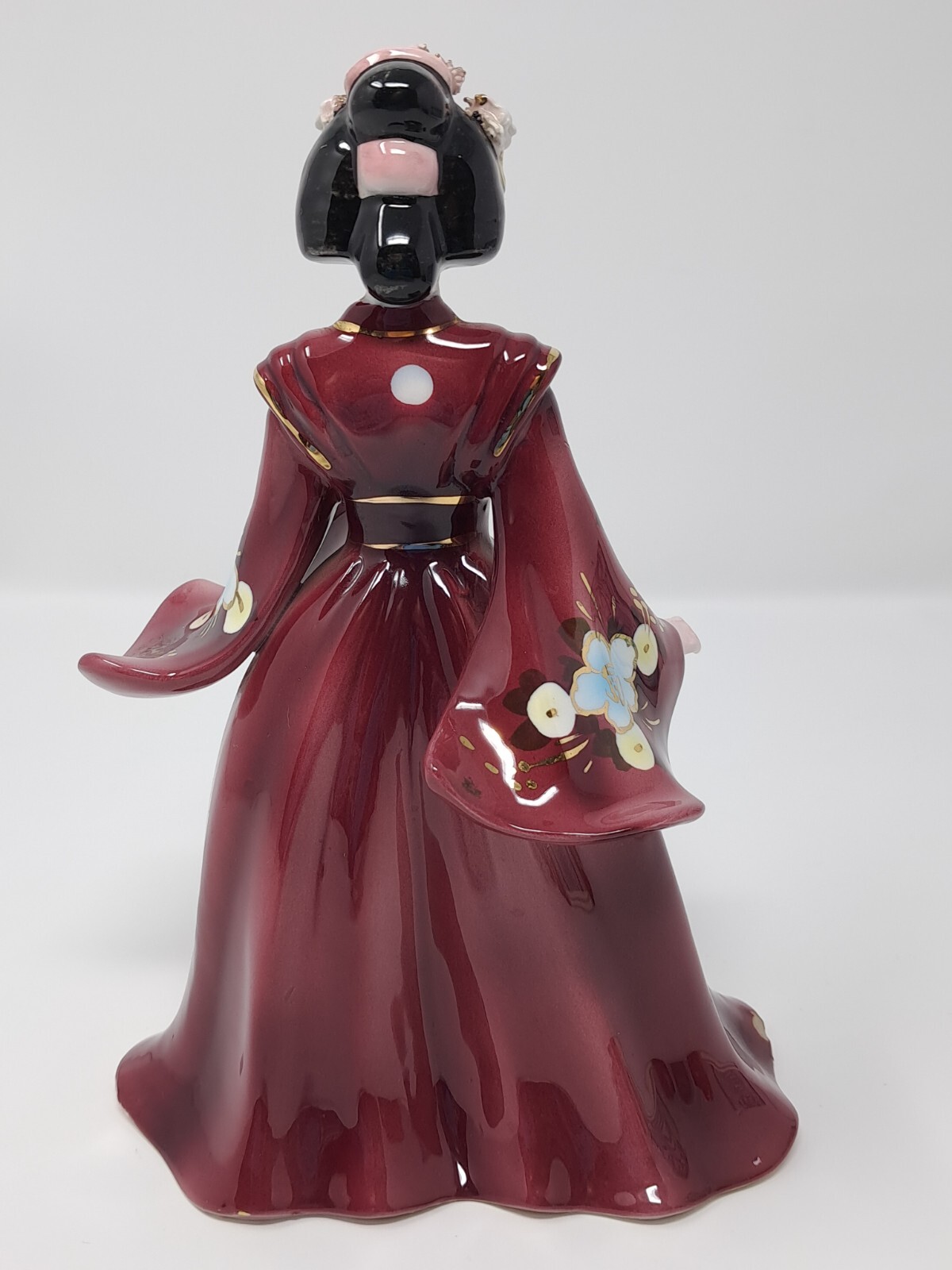 Napco Geisha Porcelain Figurine wine girl lady Japan vintage ceramic A2624 as-is