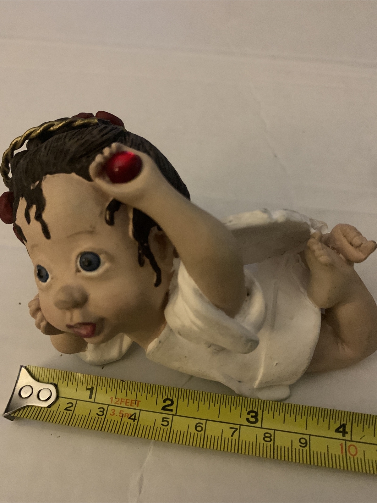 4 Vtg Ethnic ceramic Angel Sandy Doll figurines Birthstone July Dec. Nov Sept