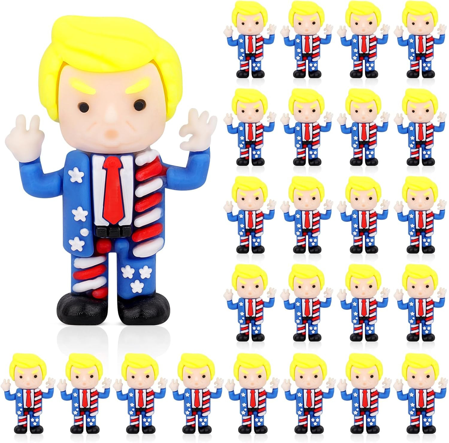 25 Pcs 4Th of July Mini Figures Ornaments,Fun Miniature Independence Day Patriot