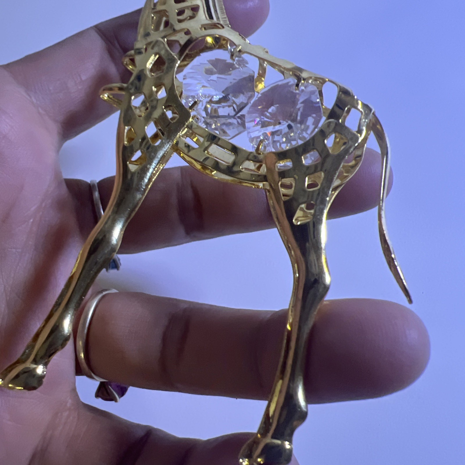 (SWAROVSKI CRYSTAL ELEMENT STUDDED 24k Gold Plated ?)GIRAFFE FIGURINE ORNAMENT
