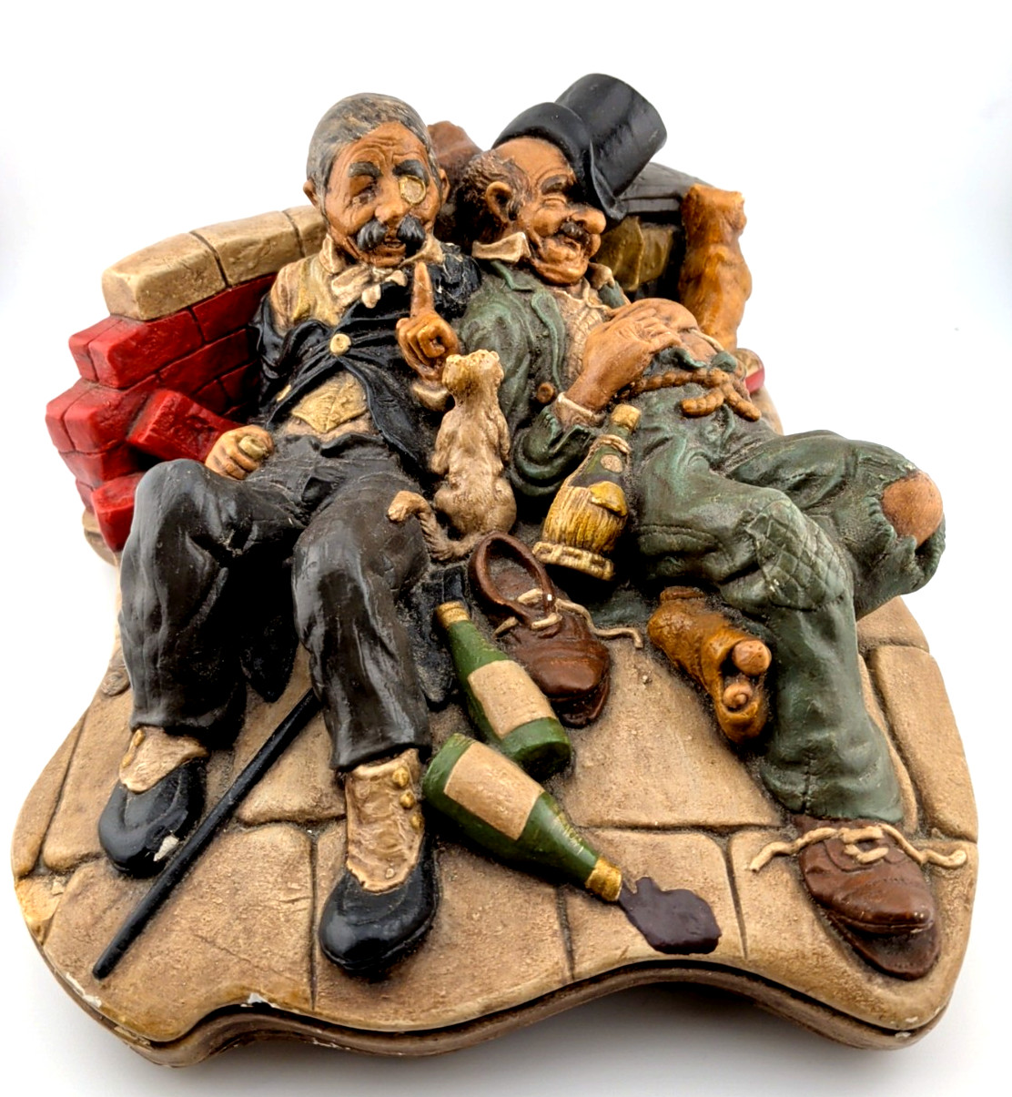 VTG Naturecraft of England-Aristocrats or Old Pals-Hand Painted Chalkware Figure
