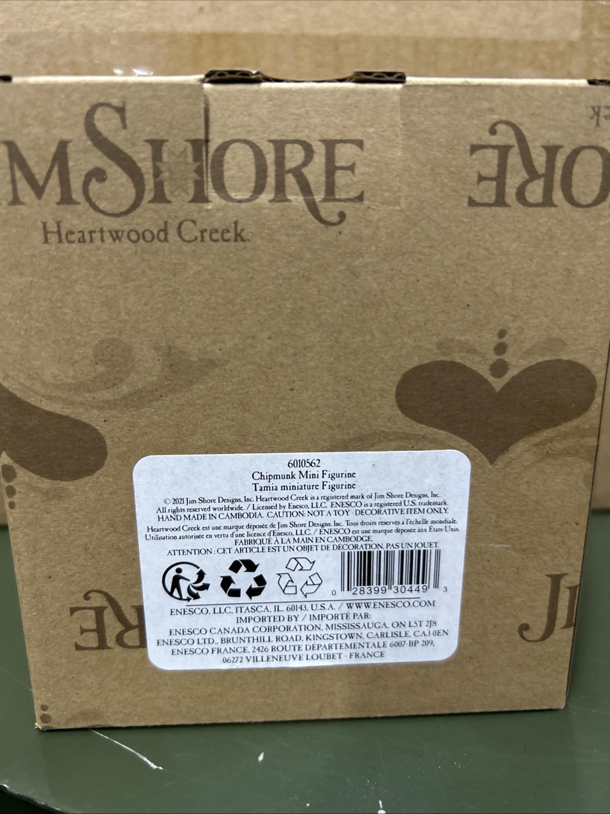 JIM SHORE CHIPMUNK MINI 6010562 NEW IN BOX 3.75” Perfect For Fall!!