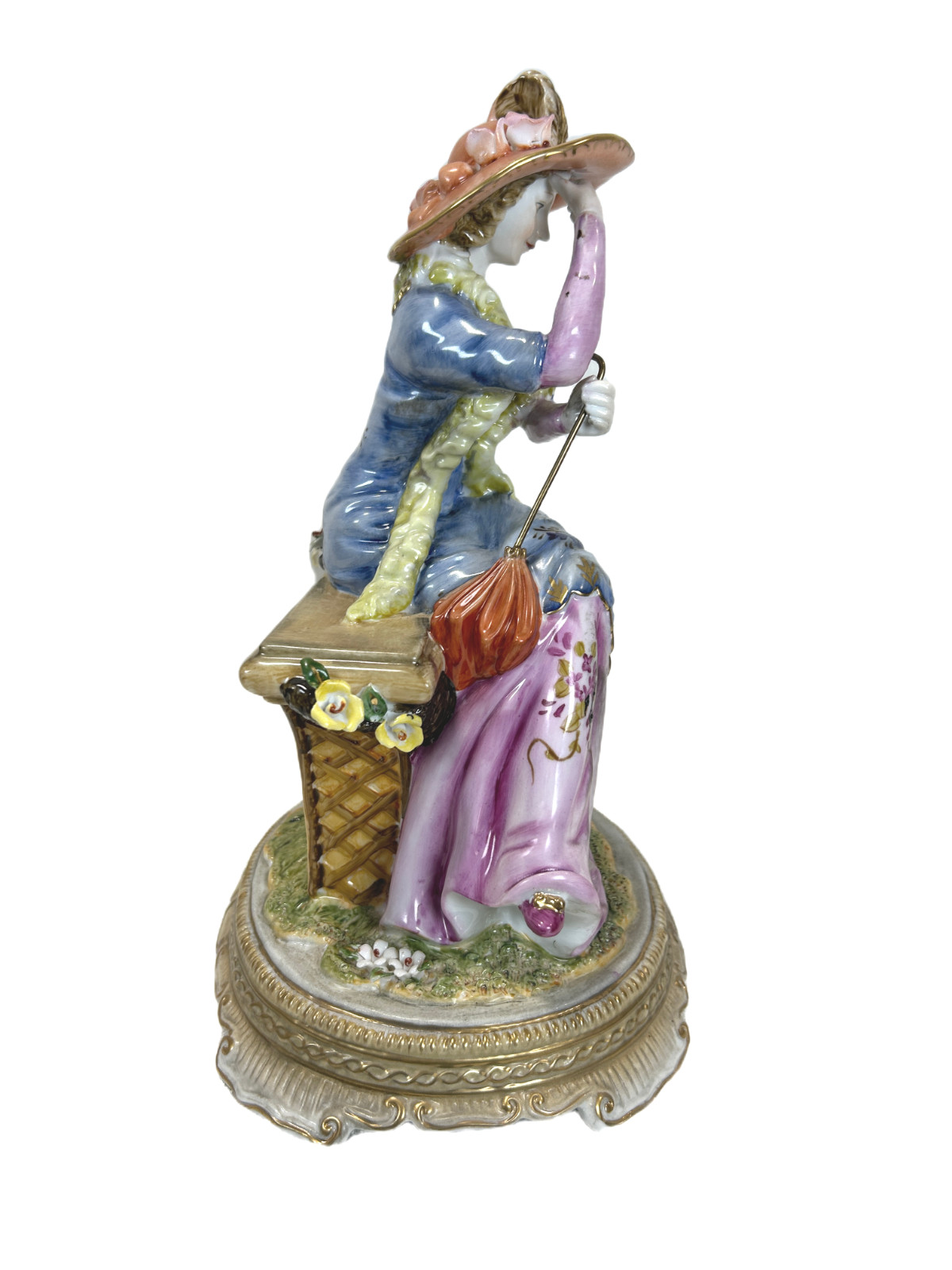 Vintage Carl Scheidig Grafenthal GDR Dresden Style Porcelain Lady Figurine
