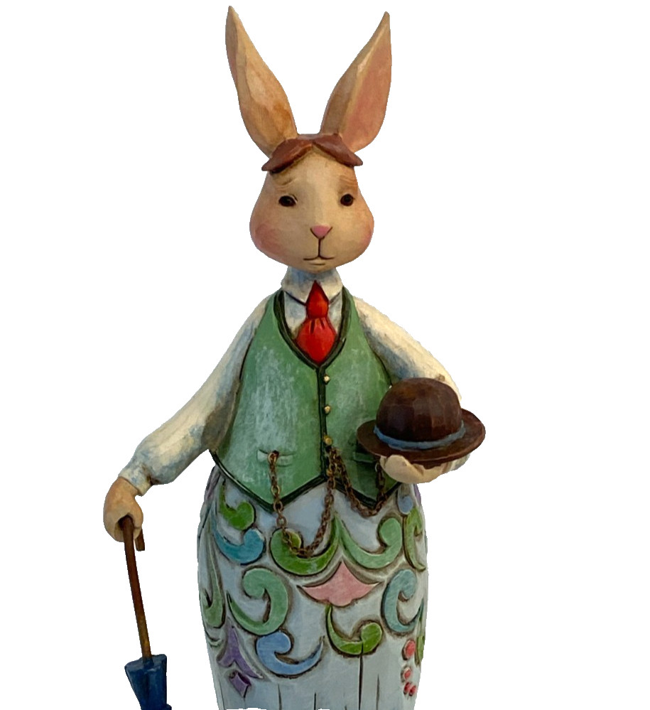 Jim Shore Bunny Bright Gentleman Bunny Rabbit Figurine 2008 No. 4012456 -7.5″ T.