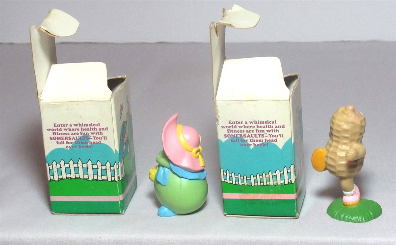 Vtg 80s Orig Box Avon Somersaults Mini PVC Figurines Zippy & Miss Pear