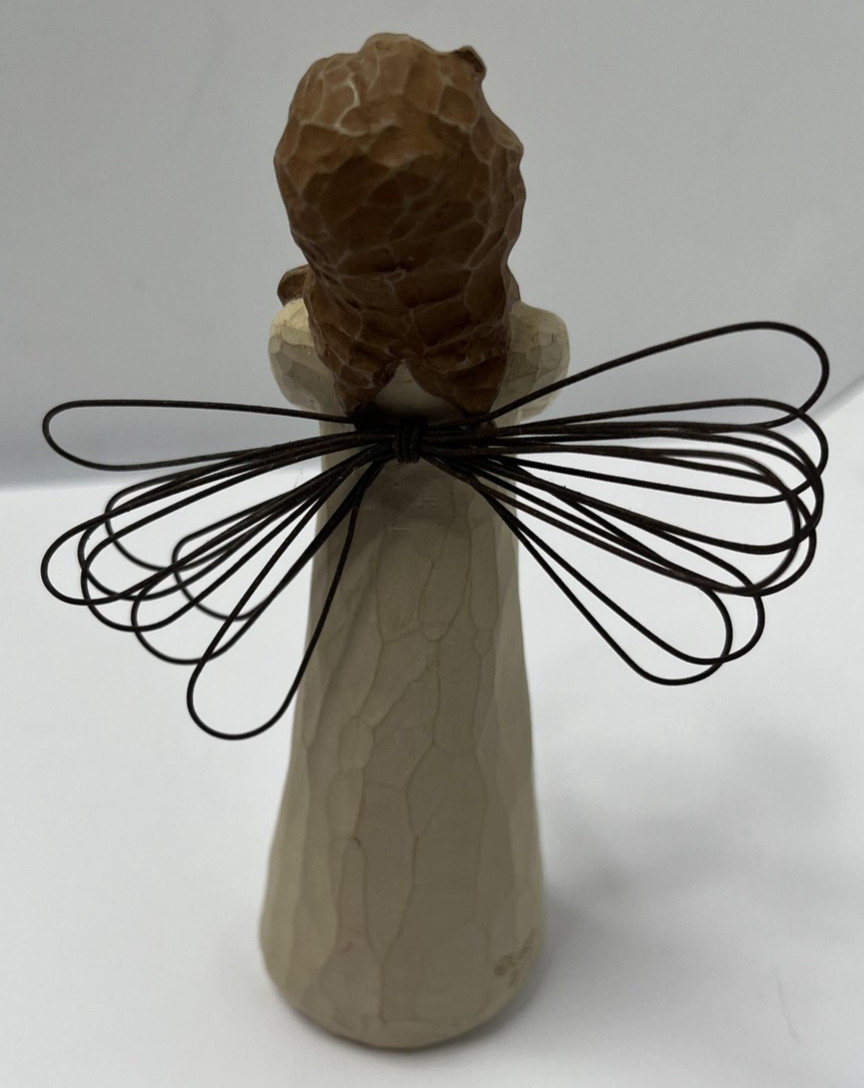 Willow Tree Angel Of Freedom Small Beige Wire Wings w Butterfly 2004 Figurine