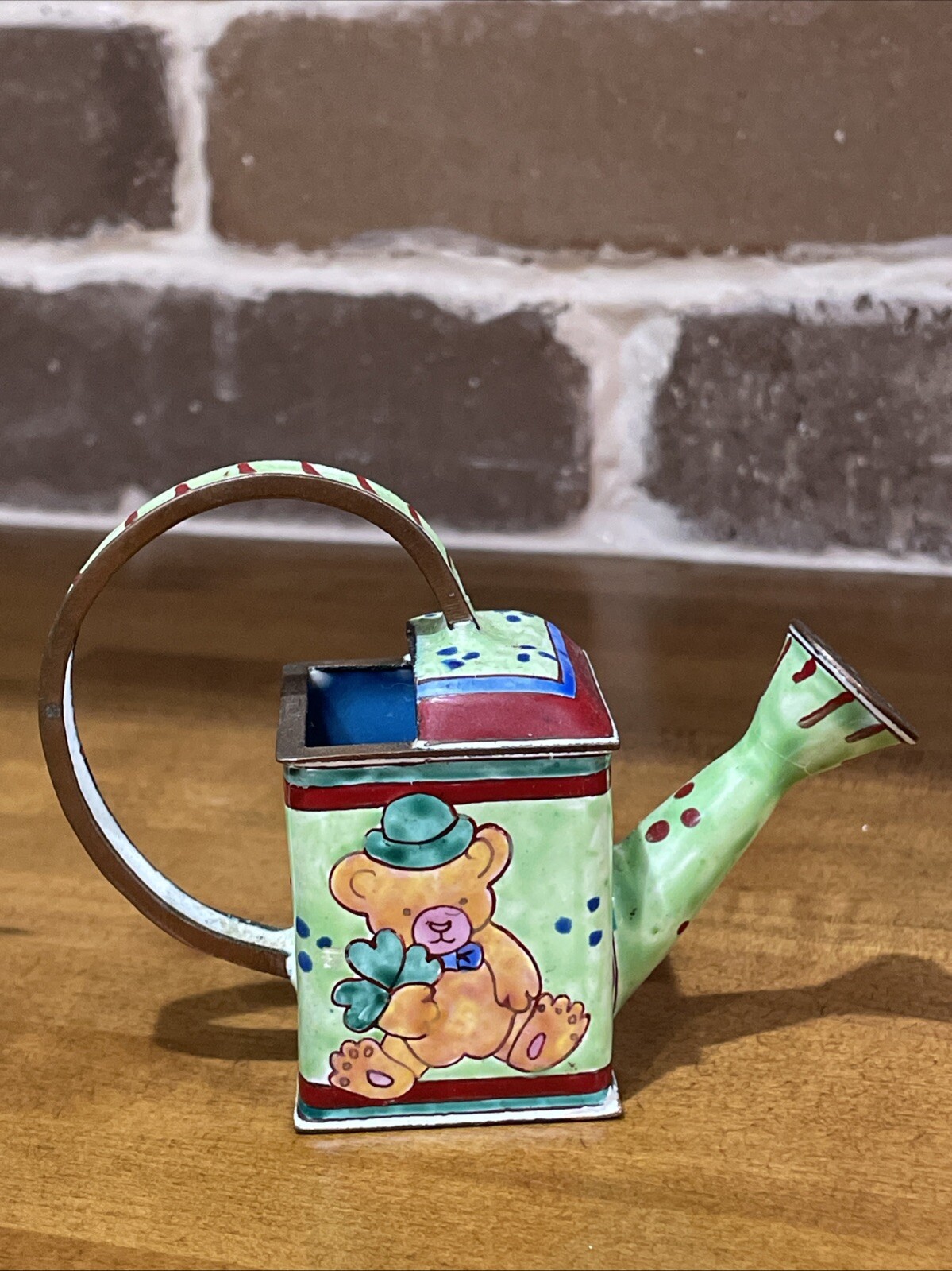 Kevin Chen Porcelain Miniature Shamrock Watering Can 1999 No. 215