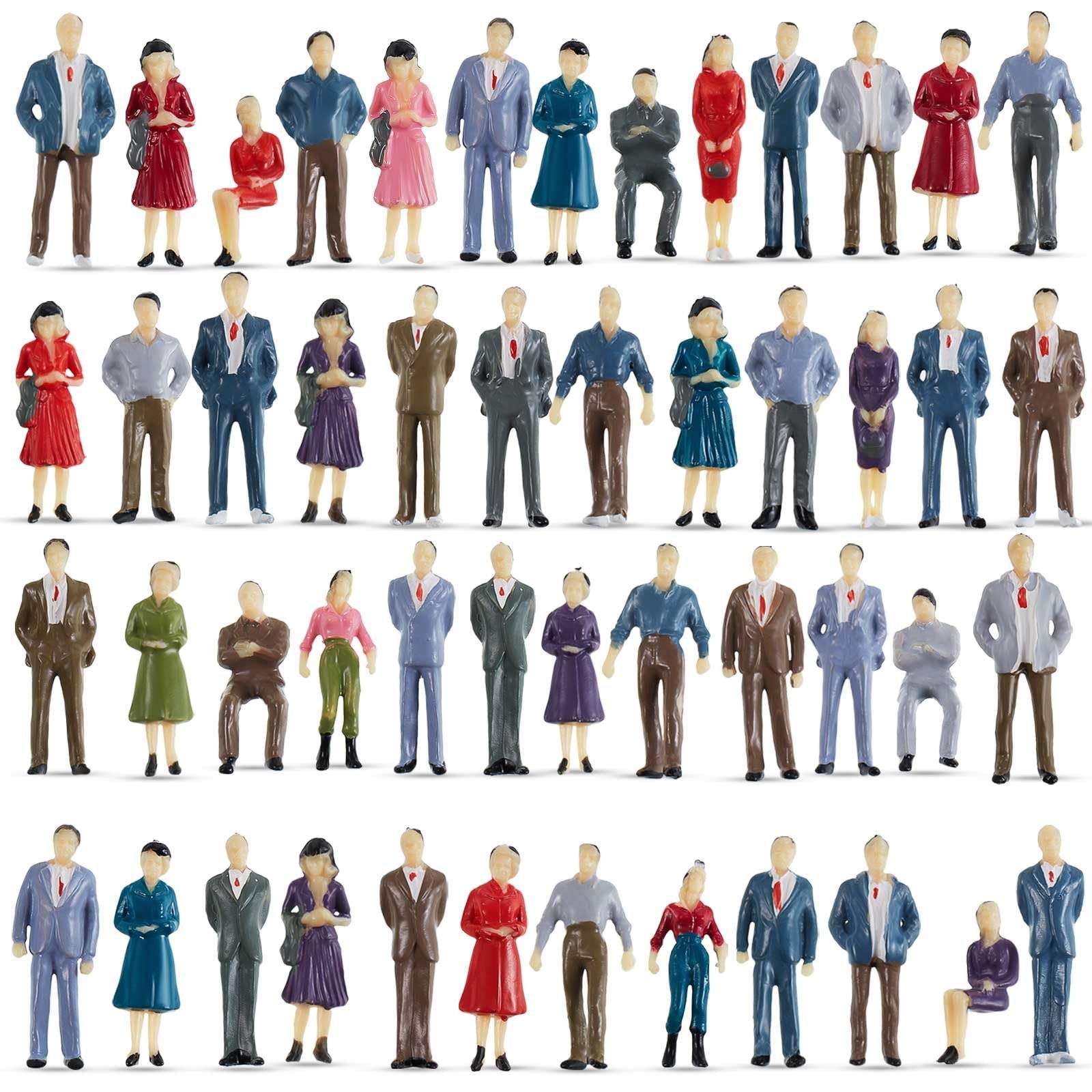 100 Pcs Mini People Figurines 1: 50 Scale Model Trains Architectural Painted …
