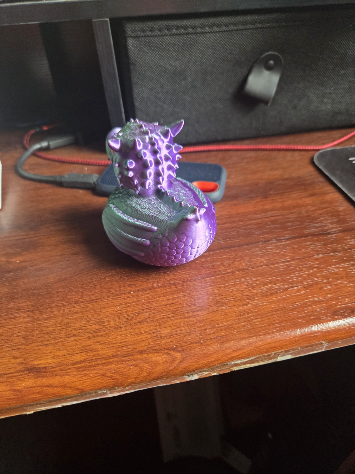 Iridescent 3D Effect Dragon Figurine, Purple Green Red Fantasy Plastic Decor