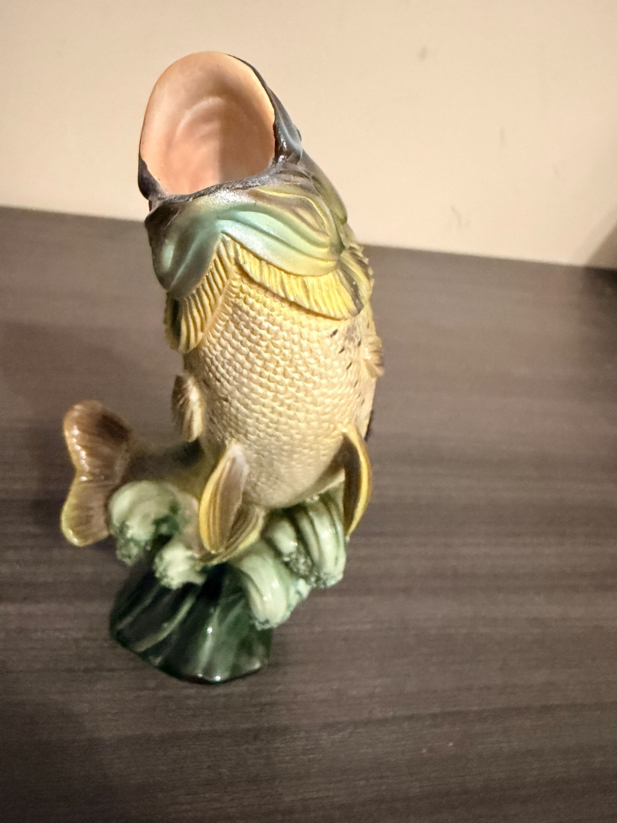 LifeSymbols Bass Fish Figurine Hand Painted Batesville Casket Fishing Decor
