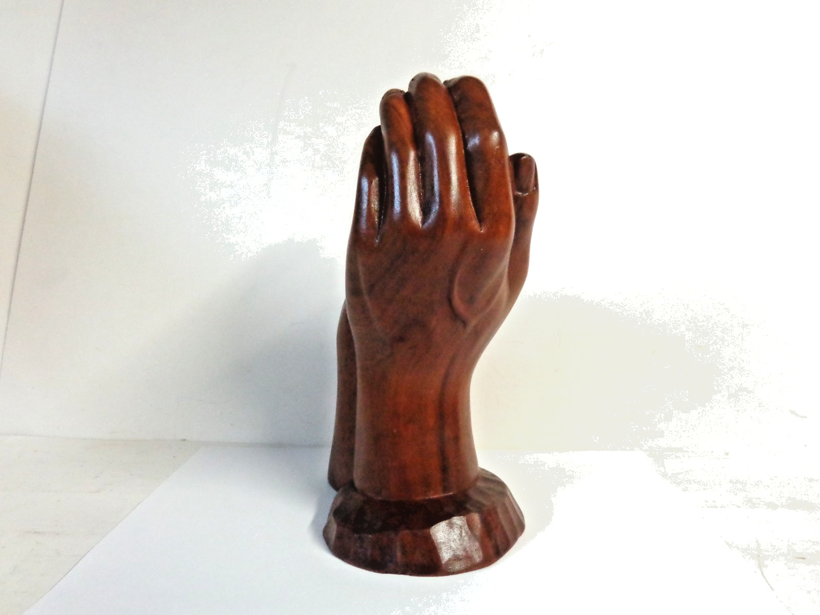 Vintage Hand Carved Wood Sculpture Child Held in Gods Hands Balinese or Similar
