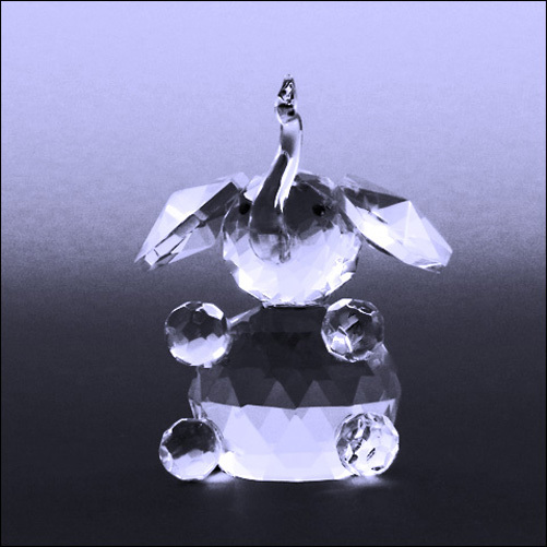 Clear Crystal Elephant Collectible Figurine